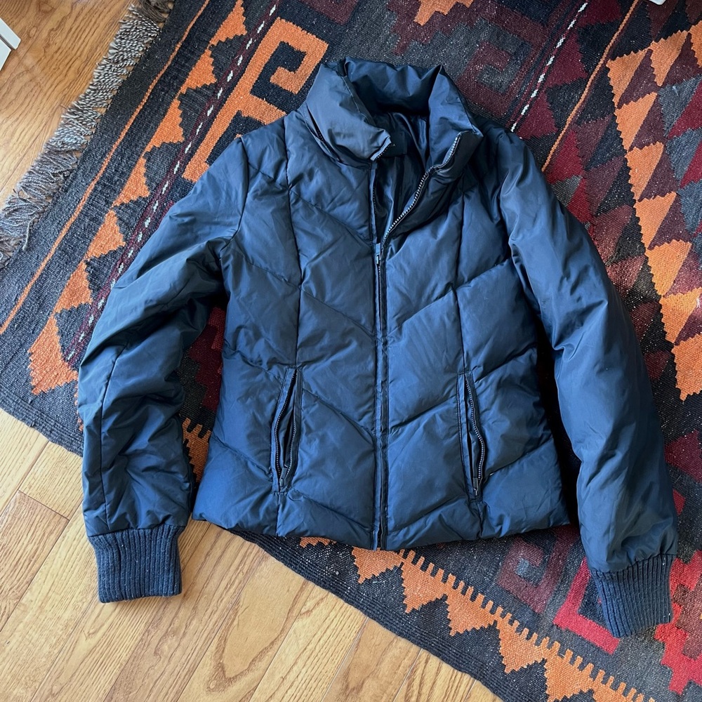 BCBG maxazria Duck Down jacket - black coat puffy puffer zip up winter - S Small